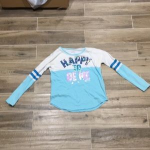 Justice Blue and White Top